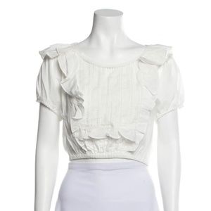 NWT For Love and Lemons White Cropped Top Size S